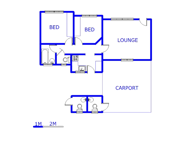 Floor plan of the property in Soshanguve