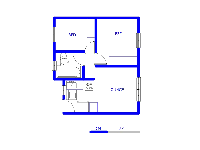 Floor plan of the property in Fleurhof