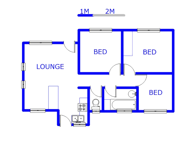 Floor plan of the property in Elandspoort