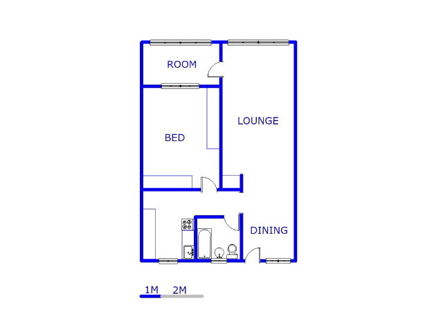 Floor plan of the property in West Turffontein